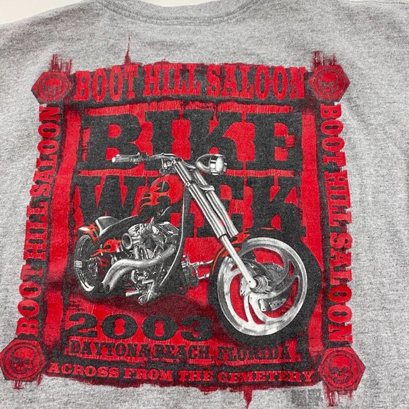 Vintage Y2K Boot Hill Saloon 2003 Bike Week Daytona Beach T Shirt Mens L/M USA - Picture 4 of 10